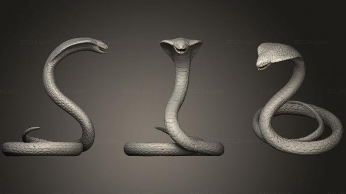 Статуэтки животных (Королевская кобра, STKJ_1117) 3D модель для ЧПУ станка